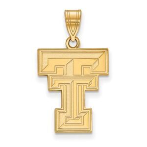 10k Yellow Gold Texas Tech U. Large 'TT' Pendant